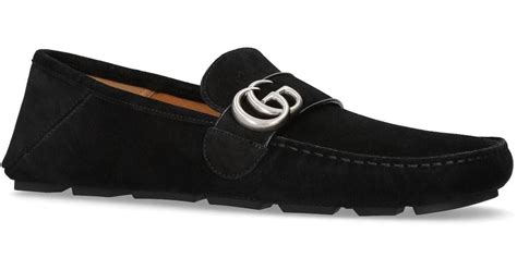 Gucci Noel Suede Driving Loafers In Black For Men Lyst