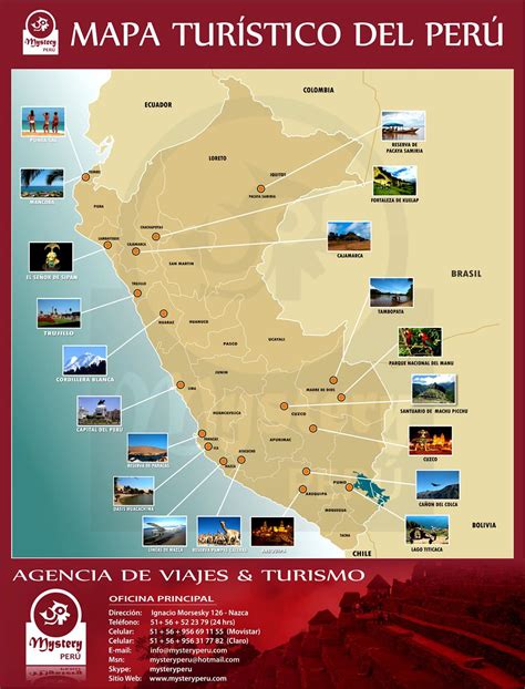 Mapas De Perú Mapa Turístico De Perú Tourist Map Lake Trip Travel