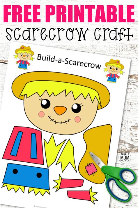 Free Printable Cut And Paste Girl Scarecrow Craft For Kids Simple Mom