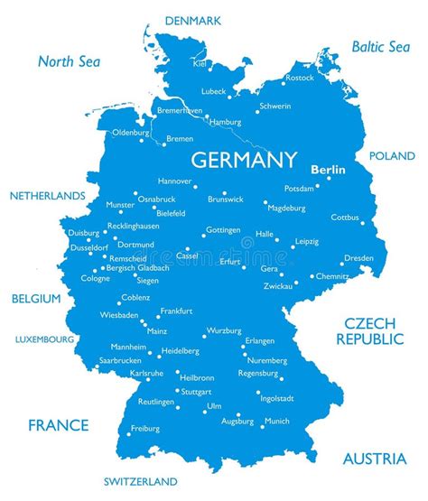 Niemcy Wektorowa Mapa Ilustracja Wektor Ilustracja Złożonej Z Mapa