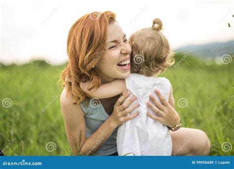 Young Beautiful Mother Her Little Toddler Daughter Stock Photo Image