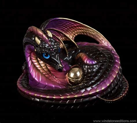 Mother Coiled Dragon Black Gold Windstone Editions