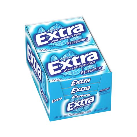 Extra Peppermint Gum Sugar Free 10 15 Sticks Packages 150 Sticks