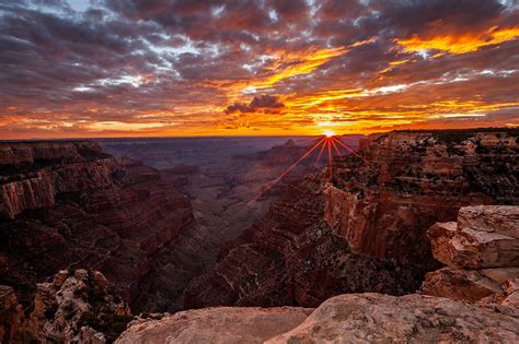 An Amazing Sunset Viewed From Cape Royal On The North Rim Of The Grand