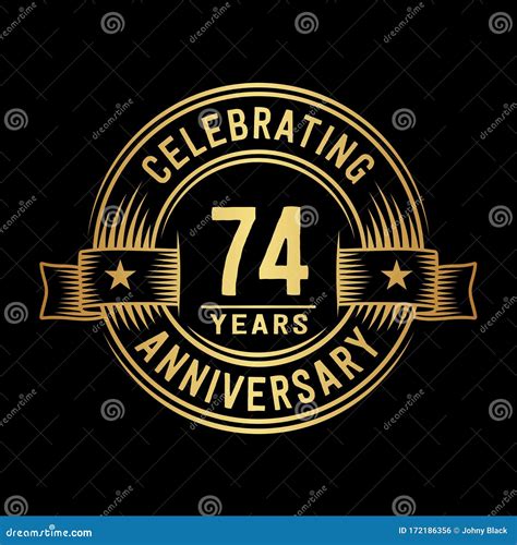 74 Years Anniversary Celebration Logotype 74th Years Logo Vector And