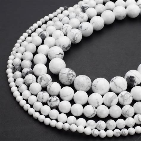 Natural White Howlite Beads Mm Mm Mm Mm Mm Mm Round Etsy