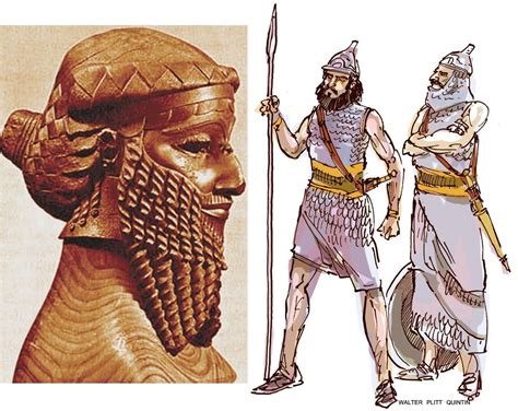 Painting Depicting Sargon The Great And Akkadian Soldiers Sumerian