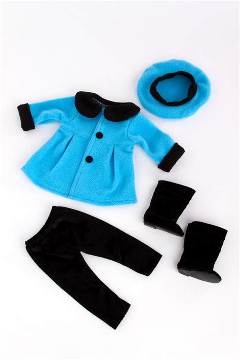 parisian stroll clothes for 18 inch american girl doll fleece coat beret leggings boots