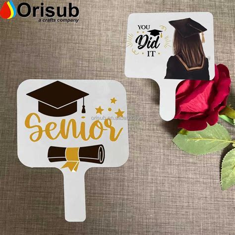 Personalized Mdf White Graduation Paddle Fans Sublimation Memorial