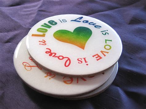 Love Is Love Coaster Set Rainbow Pride Coasters Lgbt Lgbtq Home