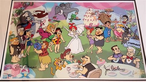 Flintstones Pebbles And Bamm Bamms Wedding Cel And Album ~ Signed Hanna
