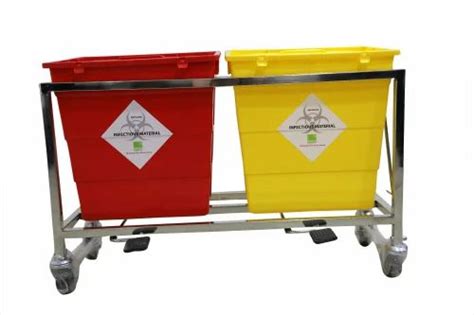 Arvs Waste Segregation Trolley With Plastic Bin For Hospital At Best