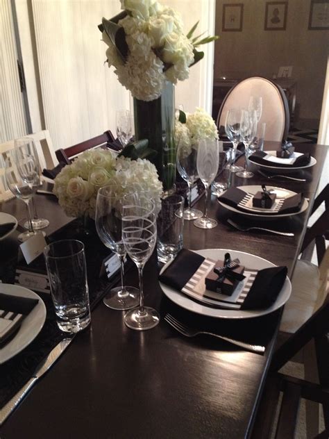 Styled By Noir Dinner Party Black And White Tablescape Black White