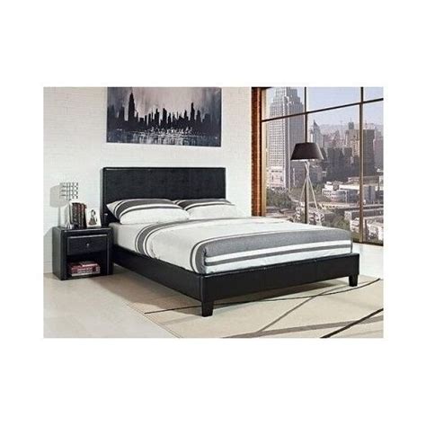 Modern Bed Platform California King Size Black Faux
