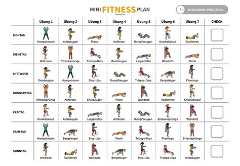 Mini Fitness Plan Für 1 Woche Homeschooling Workout Für Zuhause