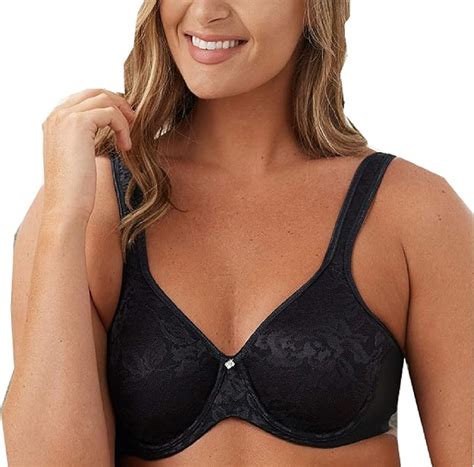 breezies seamless floral side smoothing unlined underwire bra black 46b at amazon women s