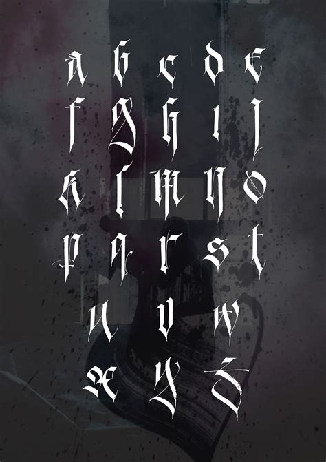 Contemporary Gothic Alphabet Tattoo Fonts Alphabet Gothic Alphabet