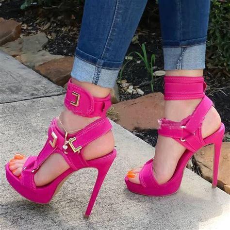 Sexy Platform Sandals Open Toe Cut Out High Heels Shoes Hook And Loop