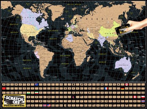 Amzn.to/2vhjlxd in this video we. Scratch Off Travel Puzzle: World Map (1000 pieces) | 4D ...