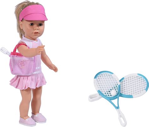 the new york doll collection tennis outfit for all 18 inch 46cm dolls includes rackets doll