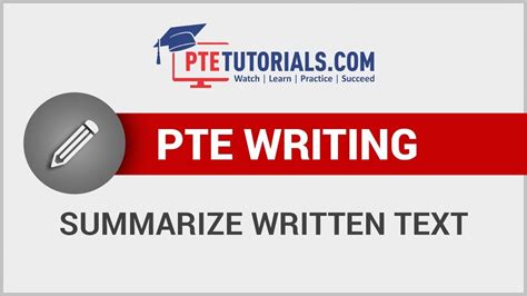 PTE Writing Summarize Written Text PTE Tutorials YouTube