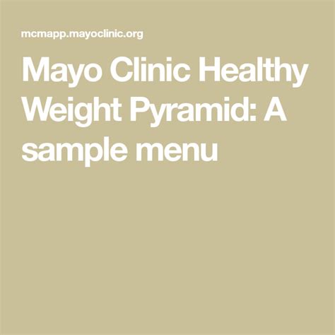 Mayo Clinic Healthy Weight Pyramid A Sample Menu Mayo Clinic Sample