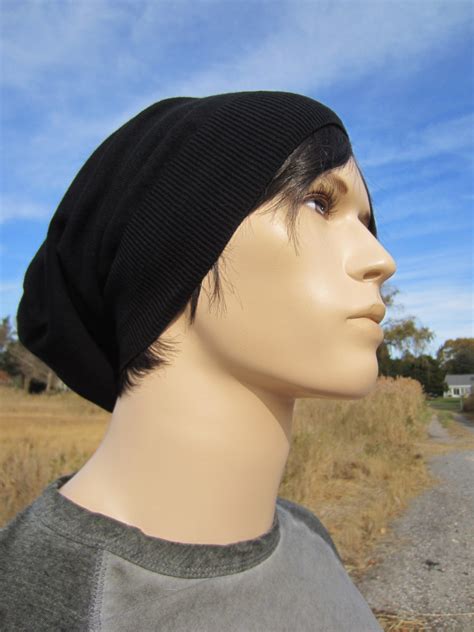 Gray Slouchy Beanies Men Slouch Tams Lightweight Cotton Knit Etsy
