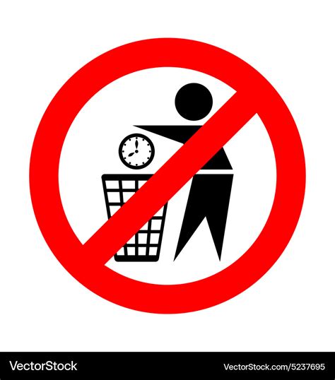 Do Not Waste Time Icon Royalty Free Vector Image