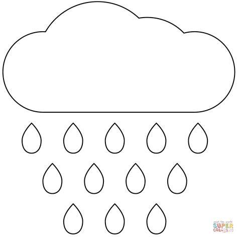 Cloud With Rain Coloring Page Free Printable Coloring Pages