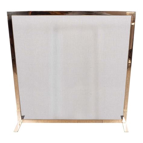 Custom Modern Fire Screen In Polished Brass With Curved Corner Detail For Sale At 1stdibs