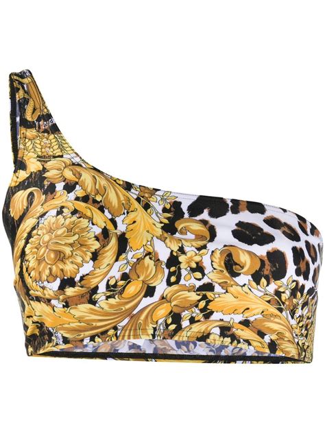 Versace Baroque Leopard Print Bikini Top In 2020 Leopard Print Bikini Bikini Tops Versace