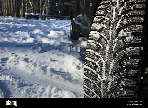 Tread Wheels Winter Studded Tires Snow Stock Photo Alamy