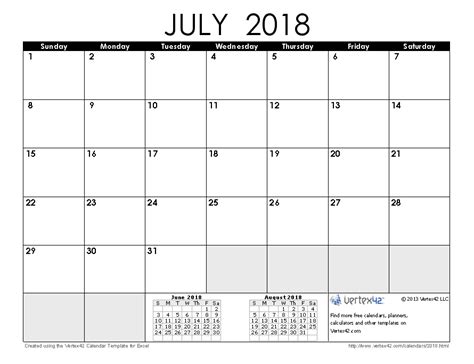 2018 Calendar Templates And Images
