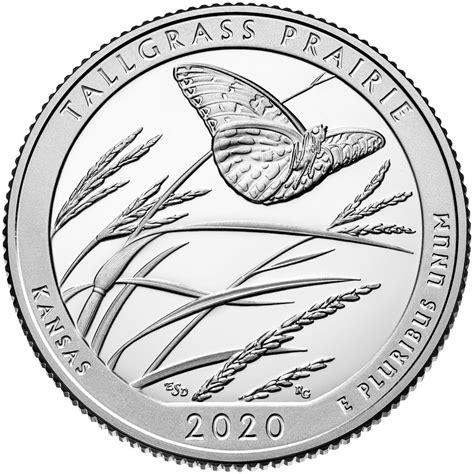 25 Cents Coin Tallgrass Prairie National Preserve Site Usa 2020