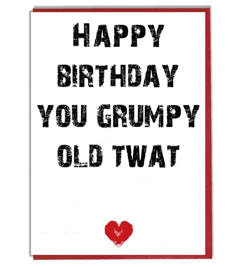 Buy Rudefunny Joke Birthday Card Happy Birthday You Grumpy Old Twat