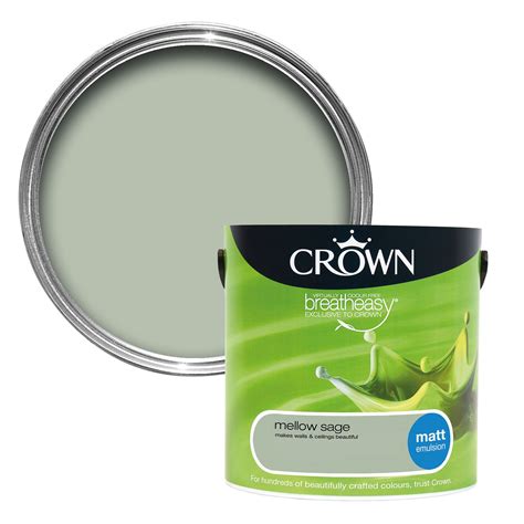 Crown Breatheasy Mellow Sage Matt Emulsion Paint 25l Departments