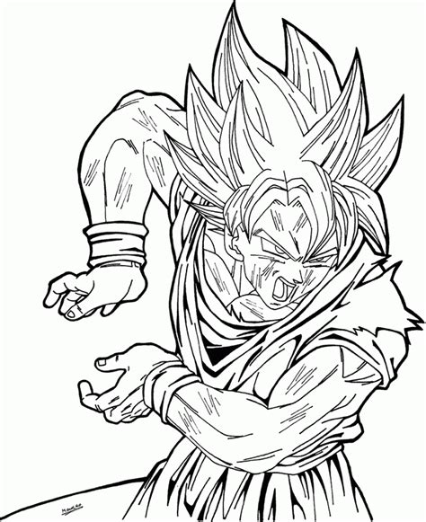 Goku Super Saiyan Coloring Pages Dibujos Dibujo De Goku Dibujos Sexiz Pix