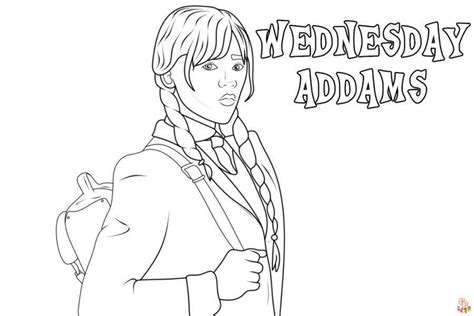Printable Wednesday Addams Coloring Page Coloring Home Eff