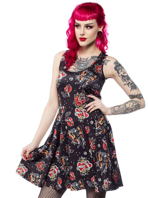 Sourpuss Punk Rock Girl Skater Dress Sourpuss Clothing