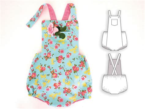 Baby Playsuit Overall Pdf Layered Sewing Pattern 0m 2y Etsy Baby