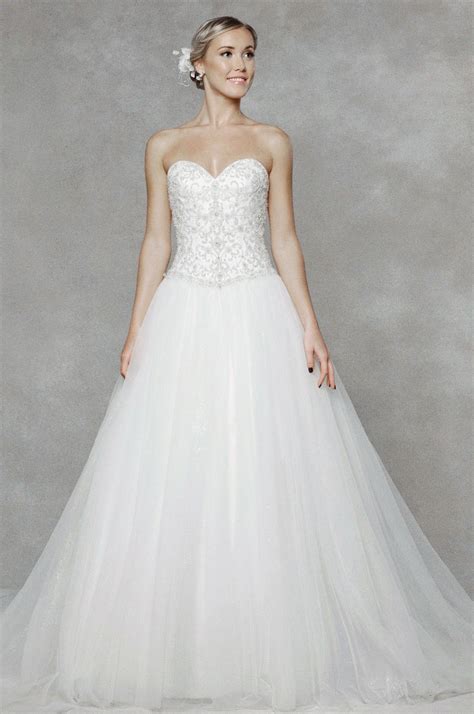 The skirt is great at hiding full hips and. 1600415. Gorgeous strapless beaded bodice with sweetheart ...