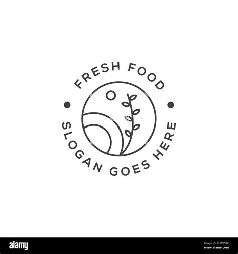 Simple Outline Fresh Food Logo Design Inspiration Organic Food Logo