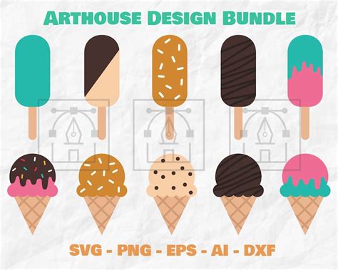 Ice Cream SVG Bundle Ice Cream Clipart Ice Cream Silhouette Etsy