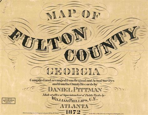 Fulton County Old 1872 Map Georgia Wall Map With Homeowner Etsy