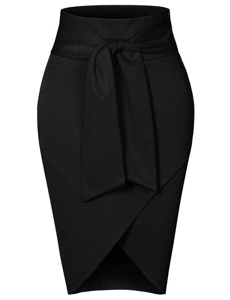 asymmetrical high waisted self tie casual formal pencil midi skirt clearance in 2020 fashion