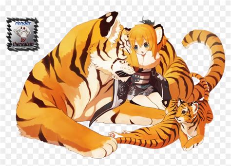 Anime Tiger Girl Anime Girl Tiger Free Transparent Png Clipart