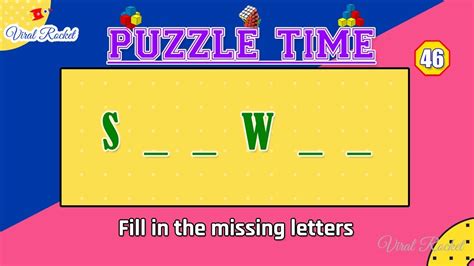 Can help you in crossword puzzles and hangman games. Fill in the missing letters | Puzzle Time # 46 || Jumbled ...