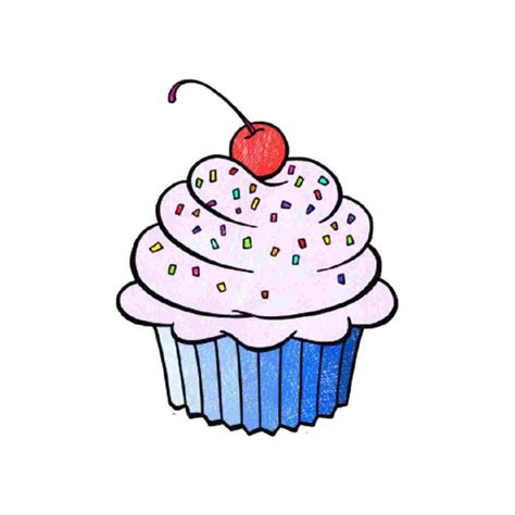 Simple Cupcake Drawing at PaintingValley.com | Explore collection of