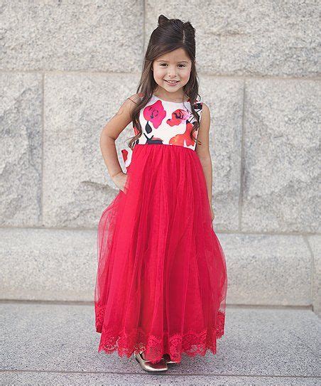 Just Couture Red And White Floral Lucinda Maxi Dress Toddler Zulily