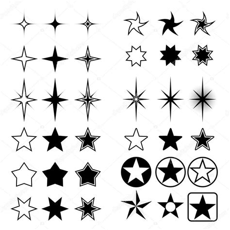 Download Royalty Free Vector Collection Of Stars Shapes Isolated On